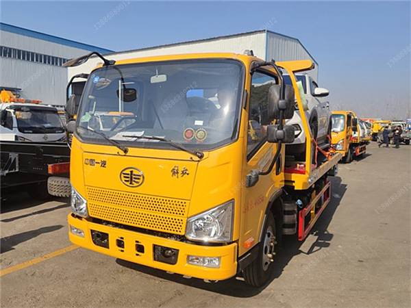 解放J6F藍牌一拖二清障車